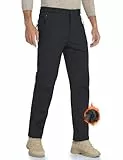 HFDWYJ Skihose Herren Wanderhose Outdoor Hosen Für Herren Gefütterte wasserdichte Und Winddichte Hosen Outdoor Hose Winddicht Warmes Futter Skihose Snowboardhose Winter Trekking Hose-schwarz-M