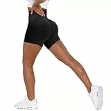 Unthewe Workout-Shorts für Damen, hohe Taille, nahtlos, für Fitnessstudio, Yoga, Booty-Shorts, Booty Black, Klein