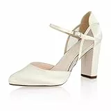 Rainbow Club Brautschuhe Jacki - Damen, Pumps, Ivory Satin - Gr. 39 (UK 6)