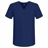 MISEMIYA Kasack Unisex Medizinische Krankenschwester Uniform Reinigung Arbeit Ästhetik Zahnarzt Tierarzt Gastronomie - Ref.BZ-6801, Marineblau 88, L