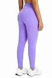 Enjoyoga Sport Leggings Damen [Doppelt V Push Up] - High Waist Sporthose Laufhose für Sport Gym Yoga Workout - 16(M, Lila)