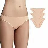 Dagi Baumwollunterwäsche für Damen, nahtlos, atmungsaktive Höschen für Damen, niedrig sitzende, elastische Höschen, bequem, 3er-Pack, Beige, M