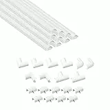 D-Line 20x10mm Kabelkanal zur Kabelführung, Kabelleiste - 20mm (B) x 10mm (H) - 10x 40cm Länge (4 Meter) - Weiß