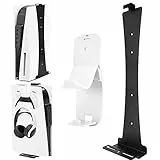 Aceshop Wandhalterung ps5, Wandhalterung Set für Playstation 5 (Disc und Digitale Ausgabe) Stabile Stahlwandständer Halterung PS5 Konsole mit Controller-Halter Kopfhöreraufhänger Schrauben (Schwarz)