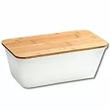 Kesper | Brotbox, Material: Kunststoff, Bambus, Maße: B: 35 x H: 13,5 x T: 20 cm, Farbe: Weiß, Braun | 58490