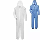 Safetytex SMS Schutzanzug - Einweg Overall - PSA Kat. 3 Typ 5/6 - Partikeldicht & Spritzwassergeschützt - Ideal für Asbest, Sanierung & Industrie - Weiß Gr. M (1 Stück)