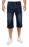 Timezone Herren 3/4 Jeans Shorts knielange Jeanshose 25-10027-00-3444 ConnorTZ Rough Navy Wash W38