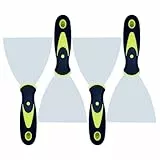 XINGSUI Malerspachtel-4 Stücke Rostfrei Putty Messer Spachtel,Rostfrei Gipser Spachtel mit Holzgriff,zum Tapeten und Wände Abkratzen(4 Zoll)