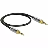 DELOCK Klinkenkabel 3,5 mm 3 Pin Stecker zu Stecker mit Schraubadapter 0,5 m
