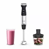 Tefal Quickchef+ 2-in-1 Stabmixer und Zerkleinerer, 1000 W, intuitive Geschwindigkeitsregelung, Turbo-Taste, Spritzschutz, Powelix-Messer-Technologie, Edelstahl, Schwarz, HB672830