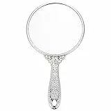 minkissy Retro Handspiegel Mit Rosengriff Tragbar Handheld Make-up Spiegel Kompakt Für Frauen Und Mädchen Hochauflösender Kosmetikspiegel