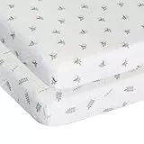 Chicco Bambusfaser-Bettwäsche-Set, 1 Oberlaken und 1 Leintücher mit Ecken, kompatibel mit Matratzen 58x110 cm, kompatibel mit Next2Me Forever Wiege, Fantasie mit Blättern und Schnecken