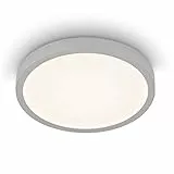 EGLO LED Deckenleuchte Molay, 1 flammige Aufbauleuchte aus Stahl und Kunststoff, Deckenlampe in Silber, Weiß, LED Aufbaulampe warmweiß, Ø 28,5 cm