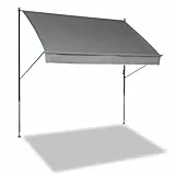 Angerer Freizeitmöbel GmbH Klemmmarkise Style - Markise für Sonnenschutz - Montage ohne Bohren und Dübeln - ideale Balkonmarkise für Mietwohnungen (Hellgrau, 250 cm)