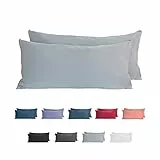Komfortec 100% Baumwolle Kissenbezüge 2er Set - Superweicher Premium Jersey Kopfkissenbezug 150 g/m² - Kissenhülle - Grau - 40 x 80 cm