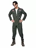 Smiffys Top Gun Costume, Green Halloween und Karneval
