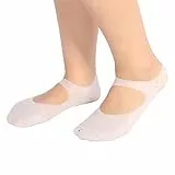 Brrnoo 1 Paar Silikon Socken Rissschutz Füße Schutz Socken Füße Schutzsocken (L-Weiß)