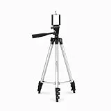 Amazon Basics 127 cm Aluminium Universal-Smartphone-Stativ mit Drei-Achsen-Drehung, Schwarz