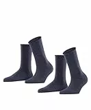 ESPRIT Damen Socken Basic Pure Multipack W So Baumwolle einfarbig 2 Paar, Blau Navyblue M 6490, 39-42