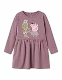Name IT Mädchen Nmfdyffi Peppa Ls Dress Noos Cplg, Elderberry, 104 EU
