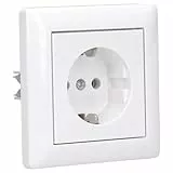 Komplett-Set Gira Standard 55 Rahmen, 1-fach - Reinweiß, glänzend mit Steckdose -GIRA- -weiß-