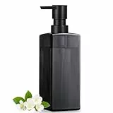 GMISUN Seifenspender schwarz, 350ml Spülmittelspender schwarz für Küche, Modern Handseifenspender Glas für Bad, Stivoll Flüssigseifenspender mit Kunststoffpumpe, Pumpspender Glas