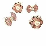 NIYATA Schnürsenkel Charms Sneaker, 140CM Satin Schnürsenkel Rosa & Weiß, Schuhclips Damen Perlen, Schuhschmuck für Schnürsenkel, für Sportschuhe, Lederschuhe, Freizeitschuhe, Stoffschuhe