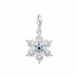THOMAS SABO Charm-Anhänger Schneeflocke mit blauen Steinen 925 Sterlingsilber 1902-945-7
