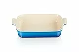Le Creuset Rechteckige Auflaufform Tradition aus Steinzeug, 32 cm, 2.31 kg, Azure, 71102322200001