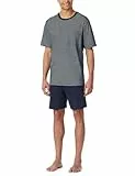 Schiesser Herren Schlafanzug kurz Rundhals - Nightwear Set, Nachtblau_182195, 52