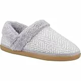 TOMS OsloSlipper für Damen, Nieselgraues, gemütliches Fischgrätenmuster, 37.5 EU