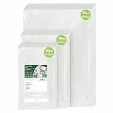 Bonsenkitchen Vakuumierbeutel 150 Beutel - 15x25 cm (50)+20x30 cm (50)+ 28x40 cm (50), für jede Größe Profi-Folienbeutel für alle Vakuumiergerät, vakuumbeutel für lebensmittel, BPA-frei, VB3215