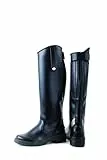 Rhinegold Nebraska Reitstiefel, lang, weite Passform, Uni, Synthetik, kniehohe Stiefel für Damen und Herren, mit Reißverschluss hinten, weite Wade, kniehohe Stiefel