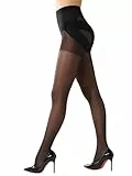 MANZI Bauchweg Strumpfhosen Damen Hohe Taille Po-Lifting Shape Strumpfhose für Damen Transparente Matte Feinstrumpfhose 20 Den 1 Paar Schwarz L-XL