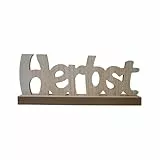 HEITMANN DECO Holzschriftzug „Herbst“ – Naturfarbene Deko für Tisch, Fenster & Regal, 31 cm – Herbstdeko zum Aufstellen, Natur