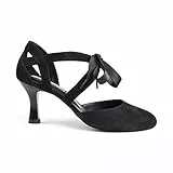 Portdance Damen Tanzschuhe PD125 Premium - Nubuck Schwarz - 5,5 cm Flare (groß) [EUR 38]