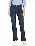 Amazon Essentials Damen Stretchige Slim-Bootcut-Jeans Mittelhoher Bund - Auslaufmodell, Dunkle Waschung, 42 Kurz