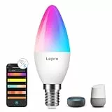 Lepro Smart E14 LED BC1 C37, Personalisierter KI-Lichtdesigner, 4.9W 470LM RGB+CCT, Dimmbar, Kompatibel mit Alexa/Google, Musik Sync, WiFi & Bluetooth, KI-Ambientebeleuchtung, 1er Pack