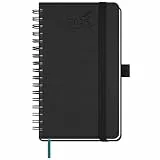 BEZEND Taschenkalender 2026 Klein Ringbuch 15,5 x 9 cm | Kalender 2026 Buchkalender 1 Woche 2 Seiten mit 80 g/m² Papier | Terminplaner 2026 Wochenplaner A6 mit PU-Leder Softcover - Schwarz