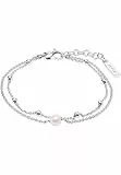 JETTE Damen-Armband 925er Silber Süßwasserperle One Size, Silber 32021990