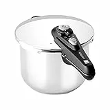 BRA Vitesse | 4-Liter-Schnellkochtopf, hergestellt aus Edelstahl 18/10, mit 2 Kochprogrammen und Öffnungssperrsystem, geeignet für alle Arten von Küchen