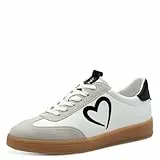 MARCO TOZZI by Guido Maria Kretschmer Damen Sneaker flach mit Schnürsenkeln Freizeit, Weiß (White/Black), 38 EU