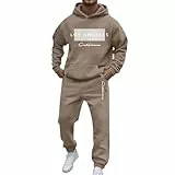 Generisch Herren Jogginganzug Trainingsanzug Sportanzug Hausanzug Fitness Kapuzenjacke Jogginghose Trainingsanzug Sportanzug Set zweiteilig Jogginganzug Kapuzen-Sweatshirt Football Sportswear