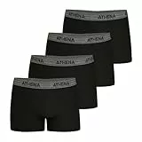Athena Boxershorts (4 Stück) Herren, Schwarz/Schwarz/Schwarz, M