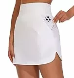 THE GYM PEOPLE Tennisrock Damen mit Hose Hoher Taille Golfrock Sports Kurze Hosenrock Leichtgewicht Skorts mit 4 Taschen für Golf Tennis Wandern
