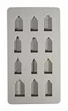 Rayher Silikon Gießform Mini Nordic Häuser, 12 Einzelmotive, Formgröße 14,5 x 26 x 1,5 cm, Deko skandinavischer Stil, Ausgießen mit Kreativ-Beton, Schmuck-Beton, Raysin-Gießpulver, Wachs, 36170000