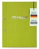 goldbuch 36005 Zeugnismappe Colours, Urkundenmappe DIN A4, Dokumentenmappe mit Schraubverschluss und 12 Sichttaschen, Mappe Erweiterbar, Ordnungsmappe Einband in Leinenoptik, Orgamappe Grün, 31x24 cm
