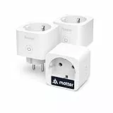 Hama WLAN Steckdose, 3er Pack (mit Matter Smart Home, universal, WLAN gesteuerte Steckdose mit App und Sprachsteuerung, als Zeitschaltuhr, 3680W)
