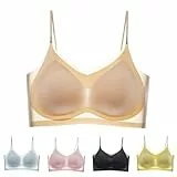 Generisch EIS-Seiden BHS Damen Klassische BH Bügel Sport BH P-ush Up mit Verstellbarem Bustier Große Brüste Unterwäsche Starker Halt Trainings Schlaf BHS Gepolstert für Alltag Yoga