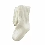 Generisch Baby Strumpfhose Mädchen Baumwolle Zopfmuster Weich Bequem Atmungsaktiv Hautfreundlich Langlebig Hochwertig (Beige, 5-6 Years)